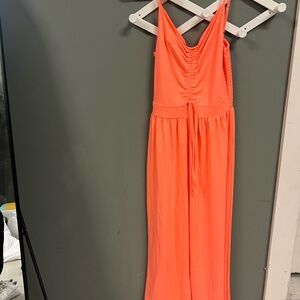 Pink Lily Jumpsuit NWOT Bright Coral Size S